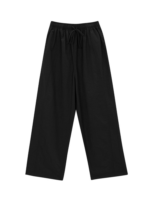 Twisted curved roll-up pants (black)