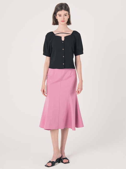 WED_Fishtail high waist skirt_PINK