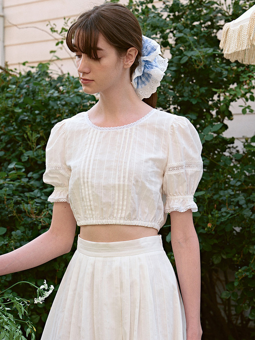 LACE CROP BLOUSE WHITE