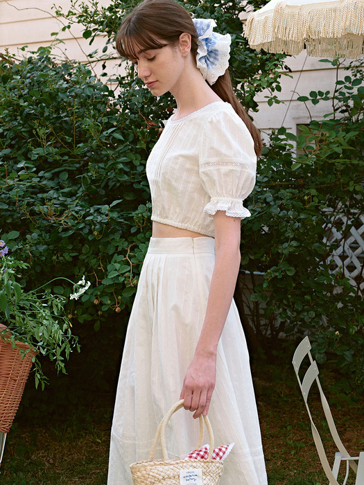 LACE CROP BLOUSE WHITE