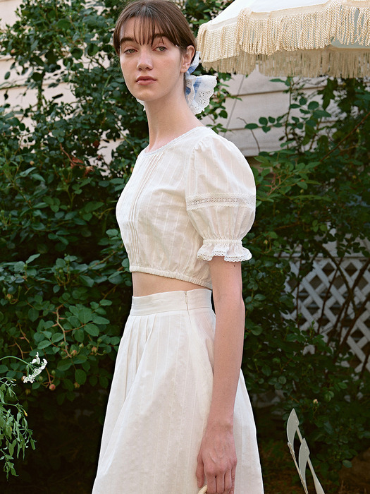 LACE CROP BLOUSE WHITE