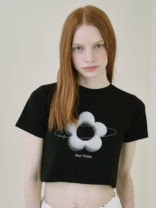 Saturn Flower T-shirt [Black]