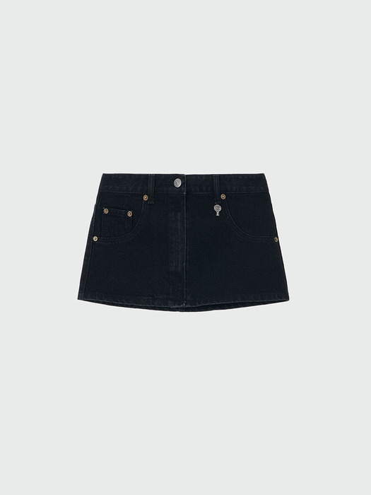 XINAN Layered Denim Skirt Belt - Denim Black