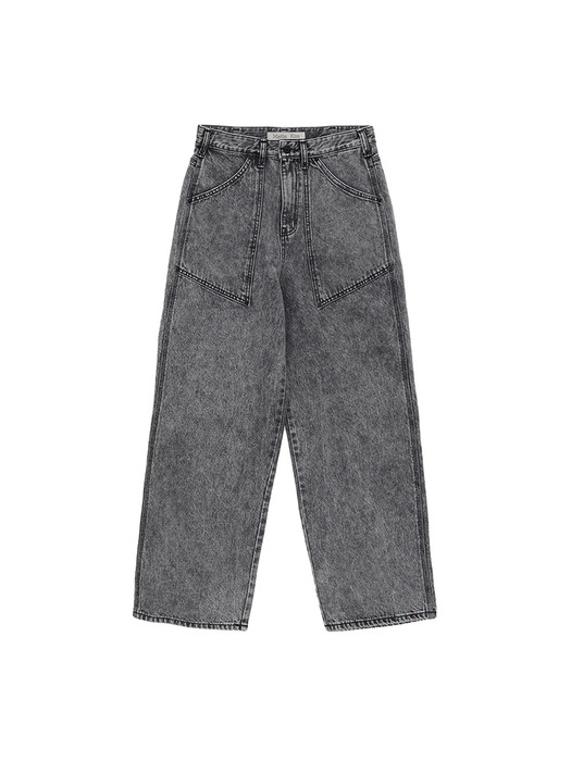 RIVET POINT DENIM PANTS IN BLACK