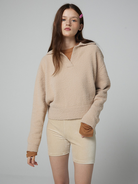 Soft collar knit_beige