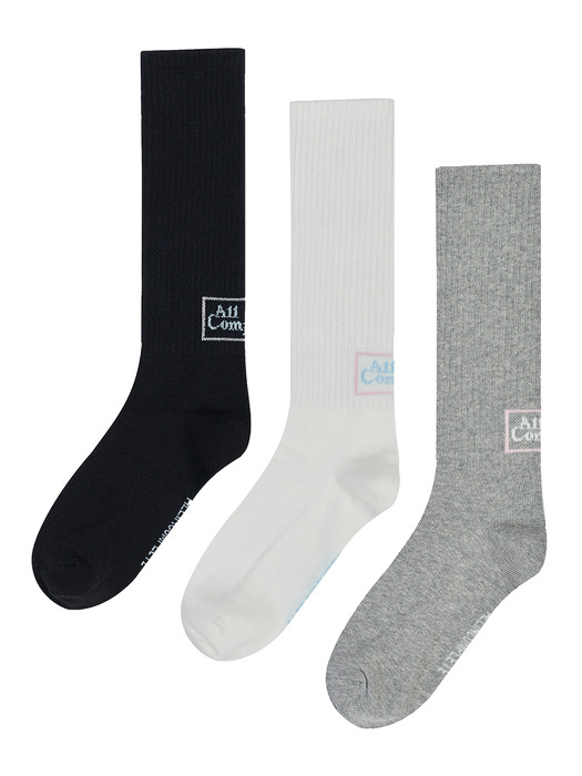 [4개세트] Moon Logo Basic Socks (3 Colors)