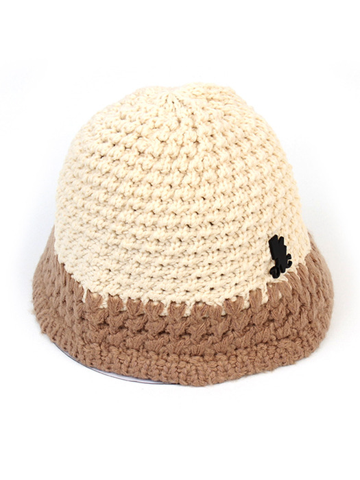 Twotone Ivory Knit Bucket Hat 니트버킷햇