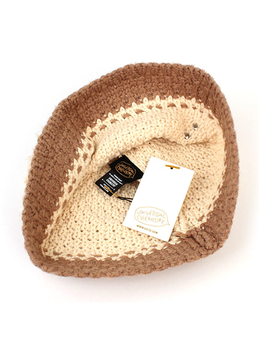 Twotone Ivory Knit Bucket Hat 니트버킷햇