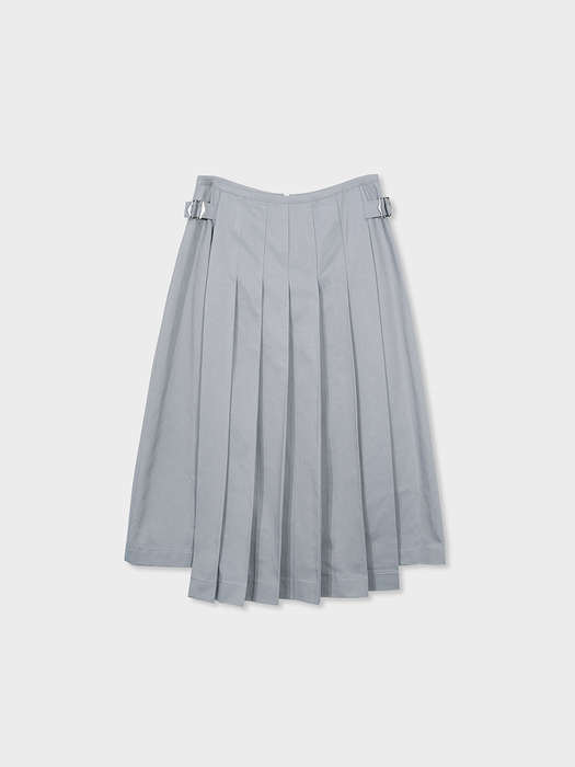 pleated midi skirt (blue grey)