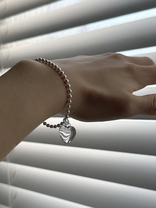 [925silver] Clear heart bracelet