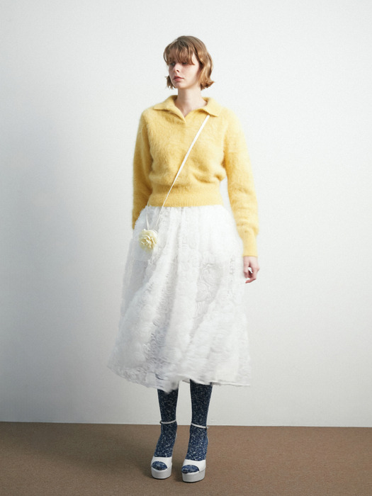 Premium Angora Collar Knit / Mango