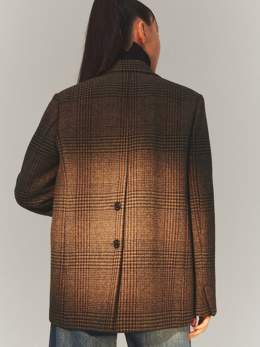 Back Detail Tailored Wool Jacket  Brown (KE3X11M04D)