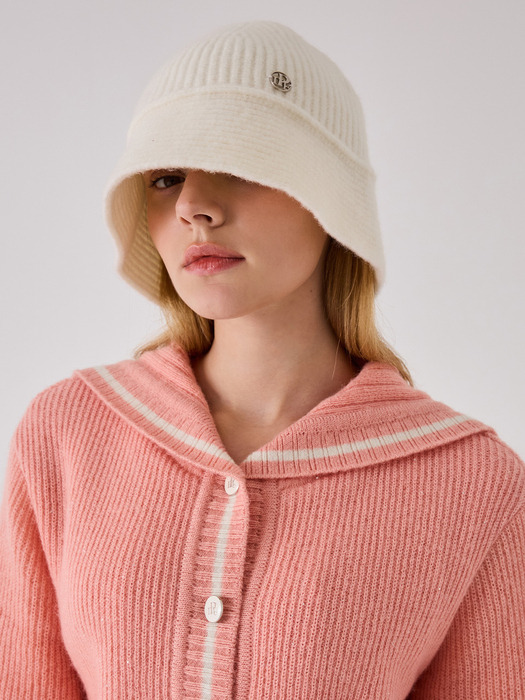 CLASSIC CASHMERE BUCKET HAT - IVORY