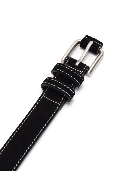 SUEDE LEATHER BELT IN BLACK