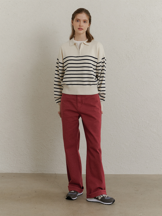 A COTTON TWILL PANTS_RED