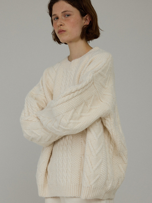 Noa wool knit pullover_ivory