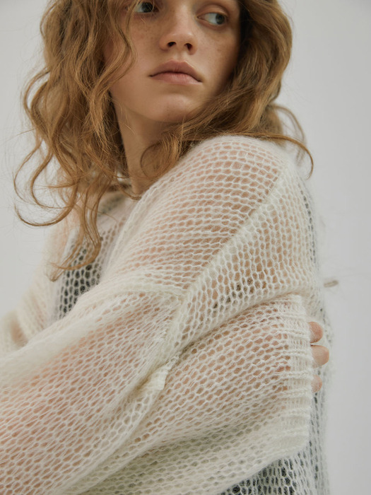 24SS Mesh Mohair Sweater_ivory
