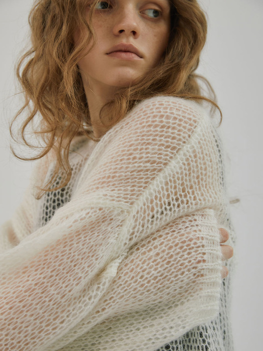 Mesh Mohair Sweater_ivory