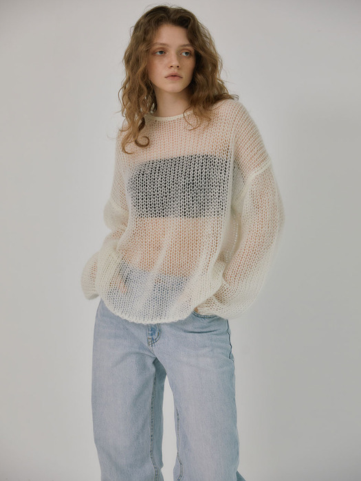 Mesh Mohair Sweater_ivory