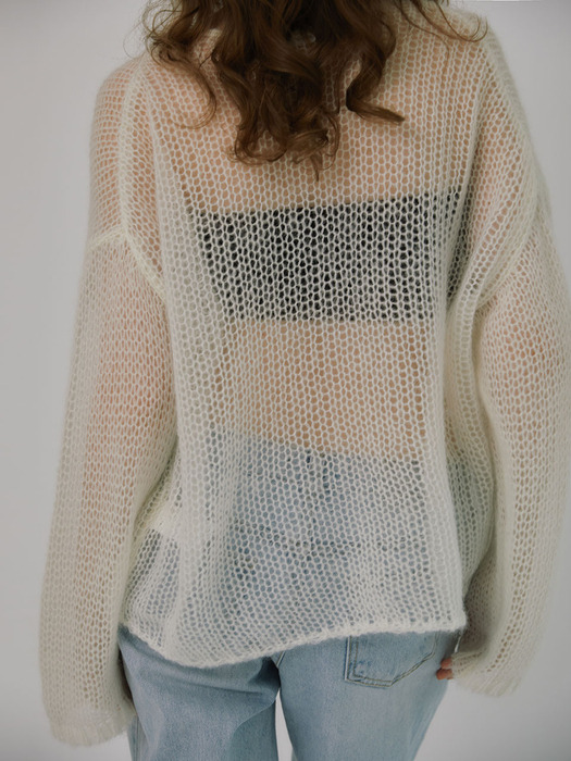 24SS Mesh Mohair Sweater_ivory