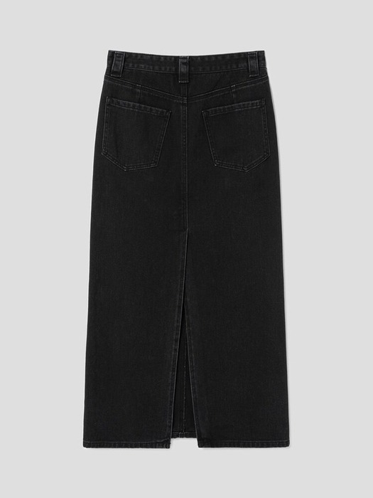 70s School Cotton Midi Skirt  Black (TA4427A115)