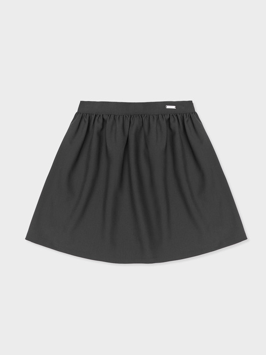 Mini Shirring Skirt CHARCOAL