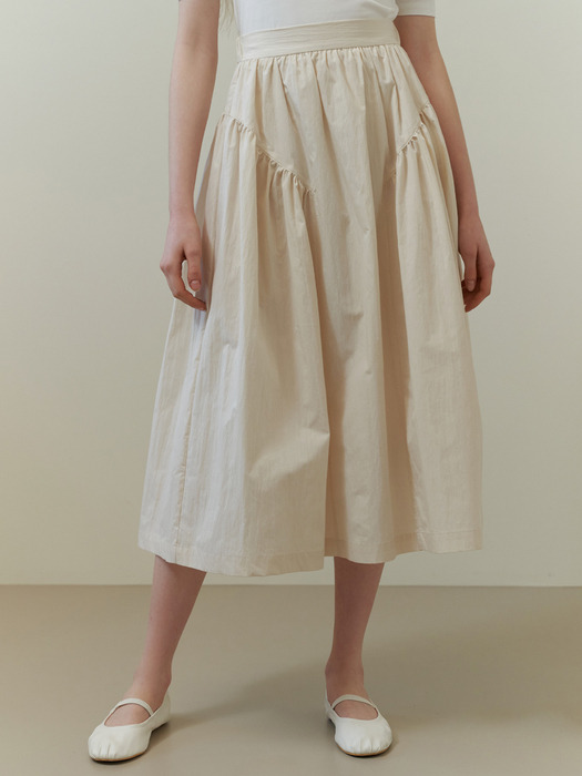 Moor shirring skirt (cream)