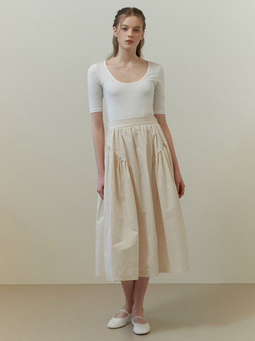Moor shirring skirt (cream)