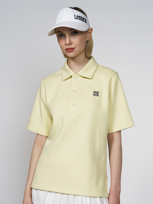 단추 카라 빅 티셔츠(레몬)