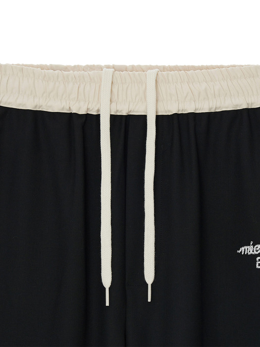 CHAIN EMBROIDERY PANTS BLACK_UNISEX