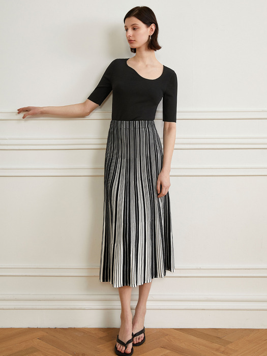 YY_Striped long skirt