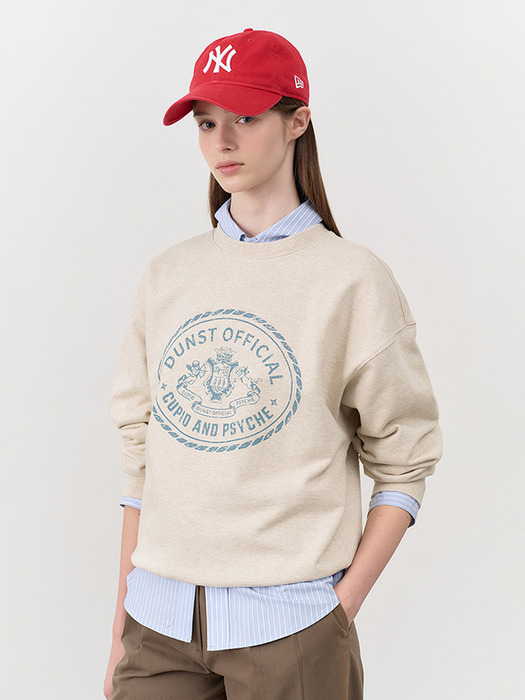 UNISEX CUPID CAMPUS SWEATSHIRT OATMEAL MELANGE_UDTS4C102I1