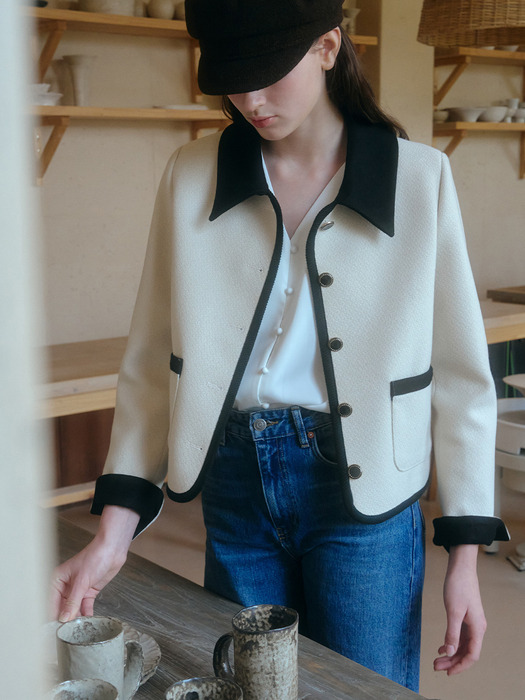 [단독]U Avery Wool Jacket_Cream