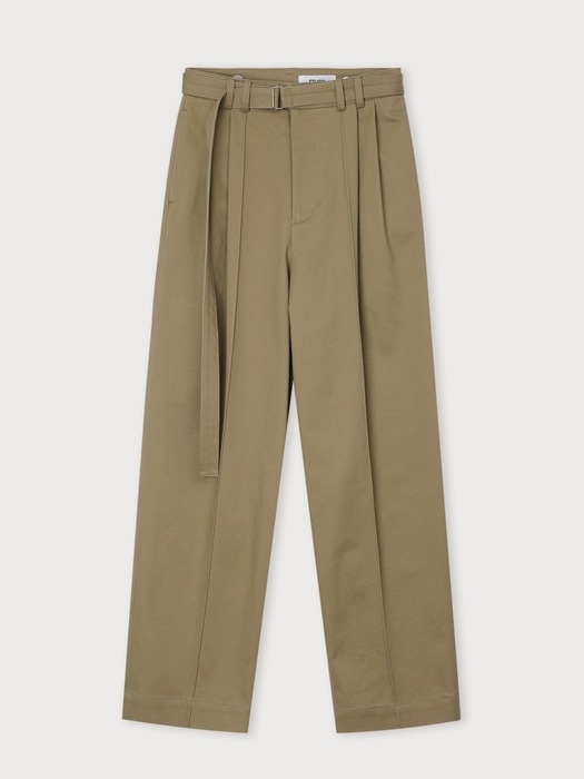 2-PINTUCK BELTED PANTS (2COLORS)