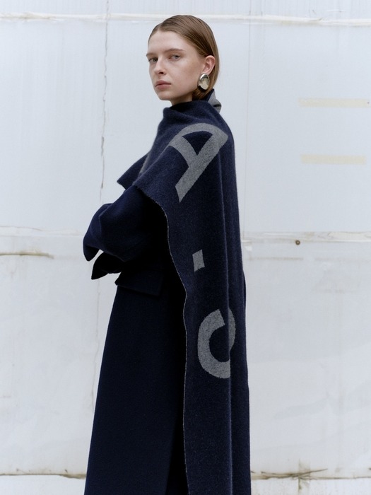 LOGO JACQUARD MUFFLER_NAVY