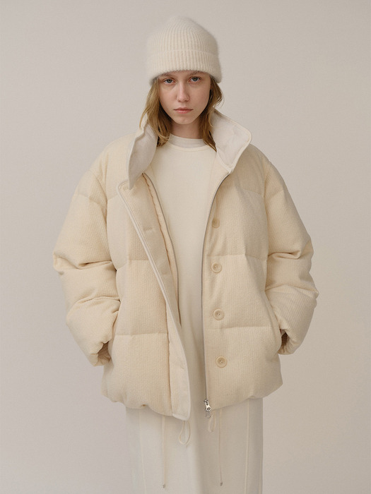 Fancy Wool DownJacket Cream