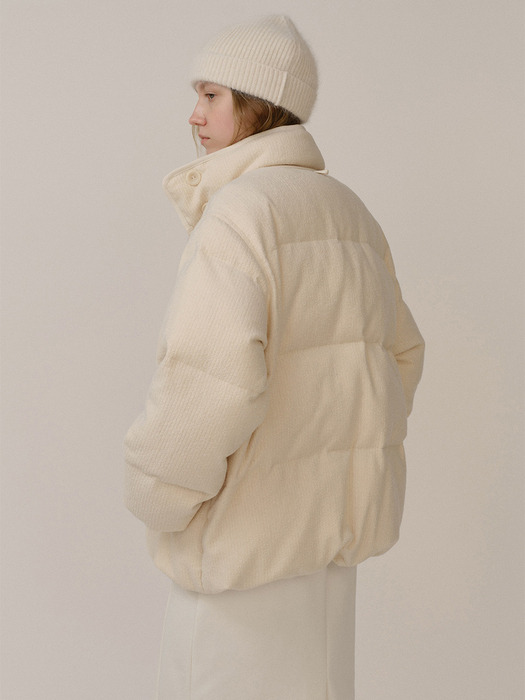 Fancy Wool DownJacket Cream