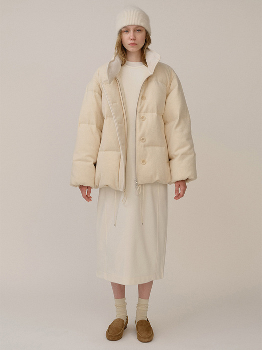 Fancy Wool DownJacket Cream