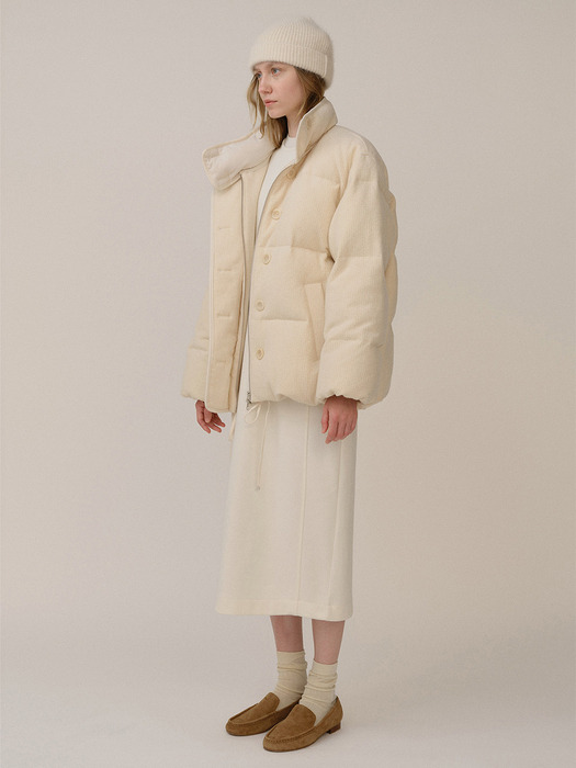 Fancy Wool DownJacket Cream