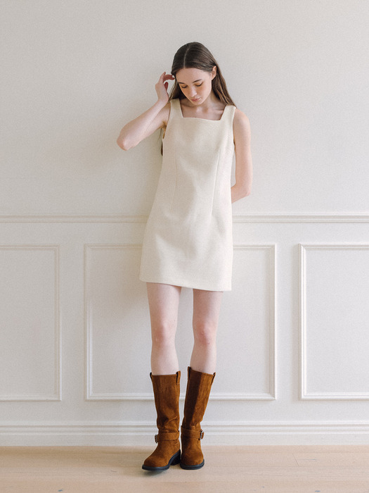 Velvet Mini Dress - Cream