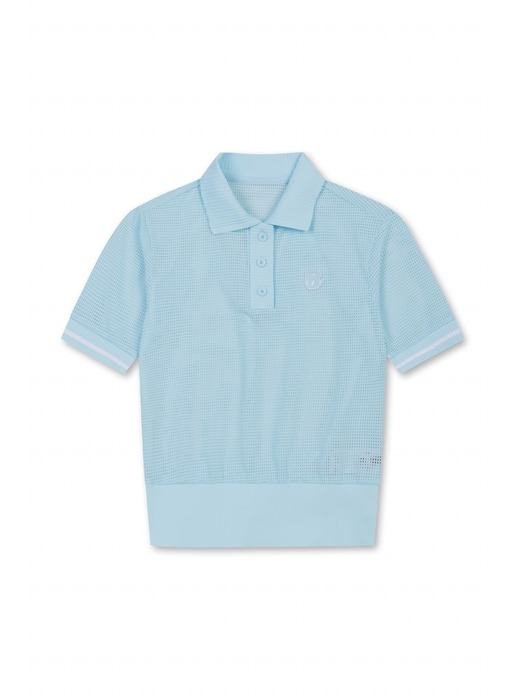 Women Mesh Loose Fit SS Polo WWTCM25301SBX