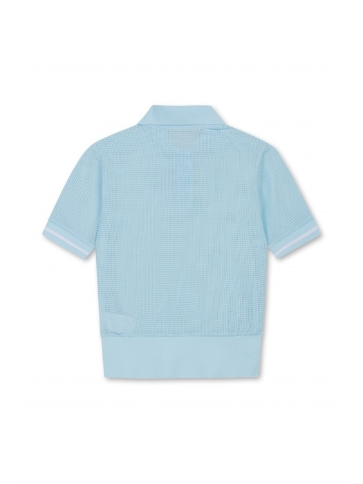 Women Mesh Loose Fit SS Polo WWTCM25301SBX