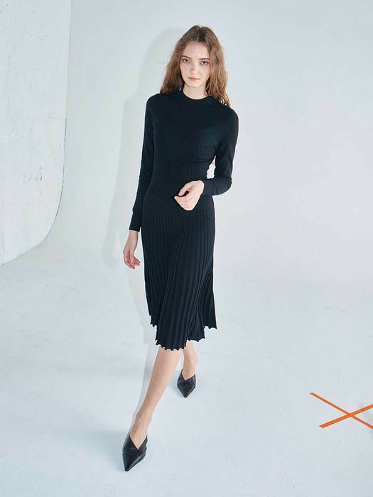 [단독] Flared rib knit dress #5colors