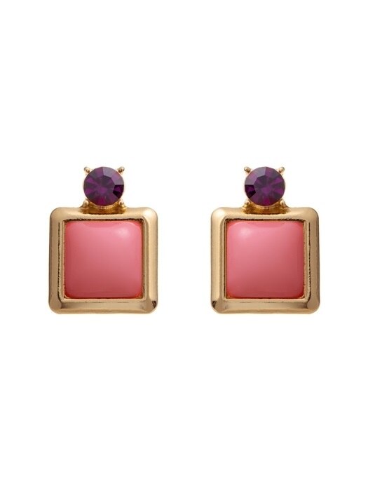 Plum pink frame earrings