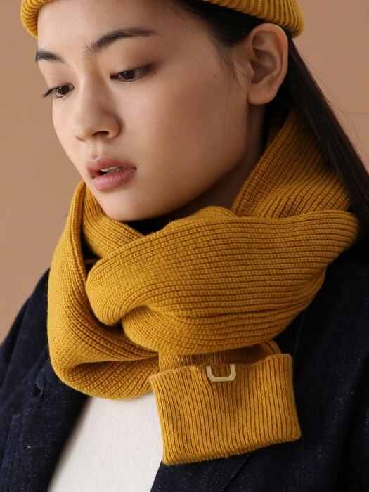 SLEEVE MUFFLER / LAMBS WOOL / PS MUSTARD