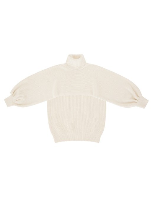 TWO-WAY ROLL-NECK KNIT TOP (IVORY)