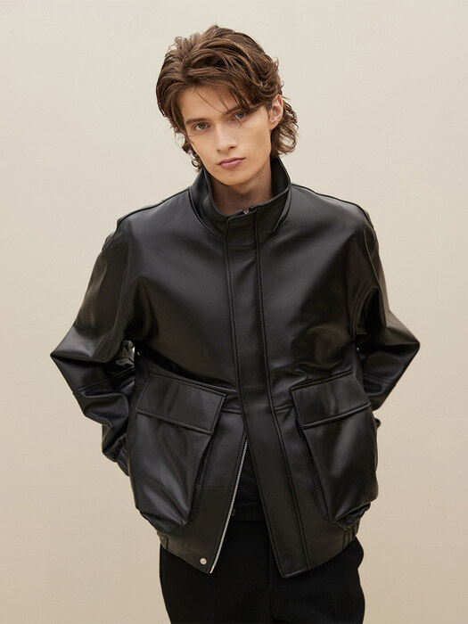 LAMBSKIN A-2 JACKET MEN (BLACK)