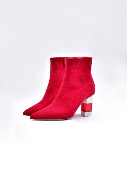 feminine red point ankle boots