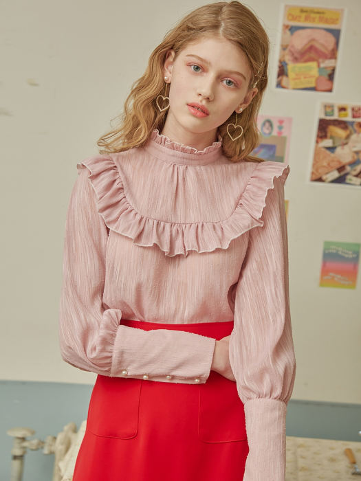 PINK FRILL BLOUSE