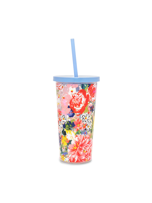 SIP SIP TUMBLER WITH STRAW - FLOWER SHOP